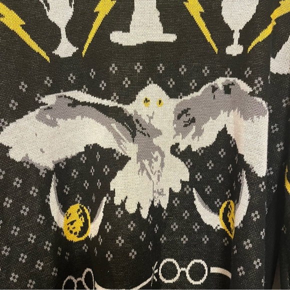 Box Lunch Harry Potter Wizarding World Quidditch Hedwig Golden Snitch Sweater - Picture 6 of 15